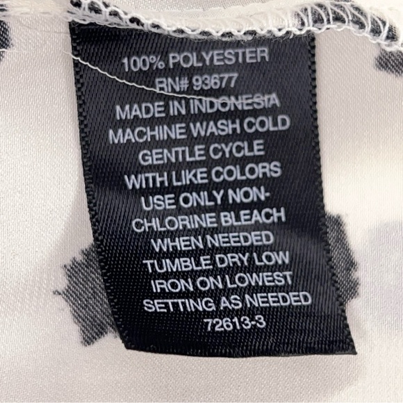 NEW Petite L Worthington White Black Polka Dot Blouse Bow Neckline 3/4 Sleeve - Picture 16 of 16